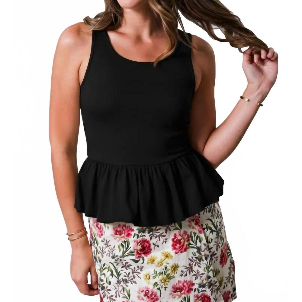 NEW WEST OF bella sleeveless peplum top in black